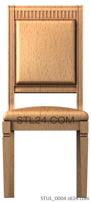Chair (Simple and elegant chair with straight lines, STUL_0004) 3D models for cnc
