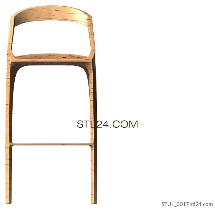 Chair (3d model of a bar stool for CNC manufacturing, STUL_0017) 3D models for cnc