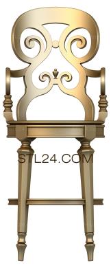 Стулья (3d stl модель стула с резной спинкой, STUL_0019) 3D модель для ЧПУ станка
