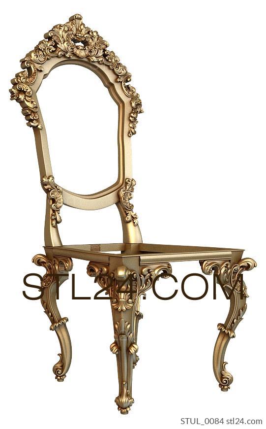 Chair (Lush carved chair with high-arched back, STUL_0084) 3D models for cnc