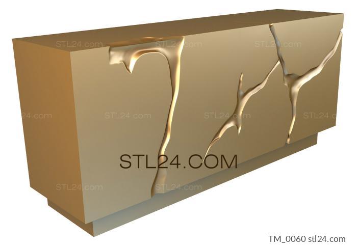 Stand (Modern chest of drawers with abstract relief and geometric body, TM_0060) 3D models for cnc