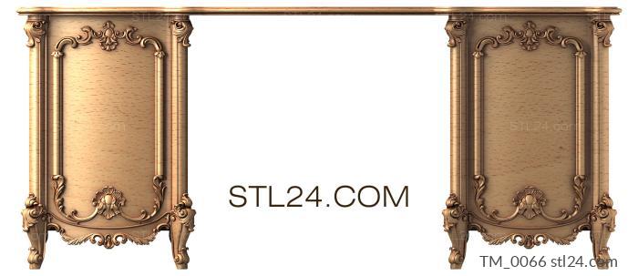 Stand (Console with double pedestals and carved front in Rococo style, TM_0066) 3D models for cnc