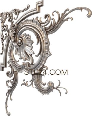 Corner (Carved ivy, UG_0012-9) 3D models for cnc