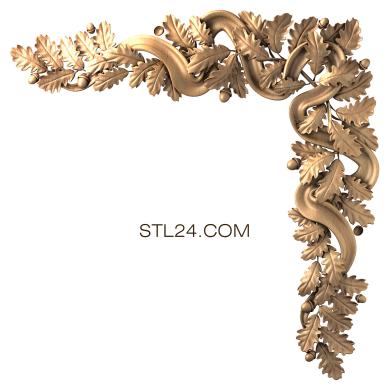 Corner (Oak wreath, UG_0047) 3D models for cnc