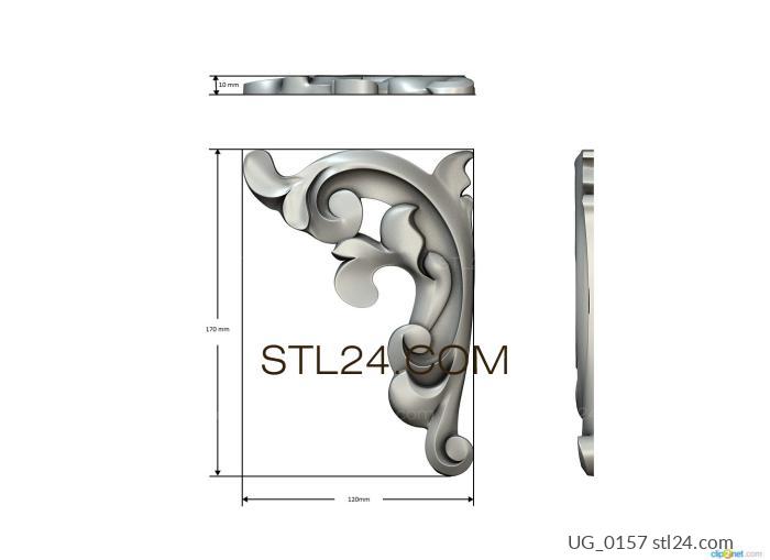 Corner (Candle flame, UG_0157) 3D models for cnc
