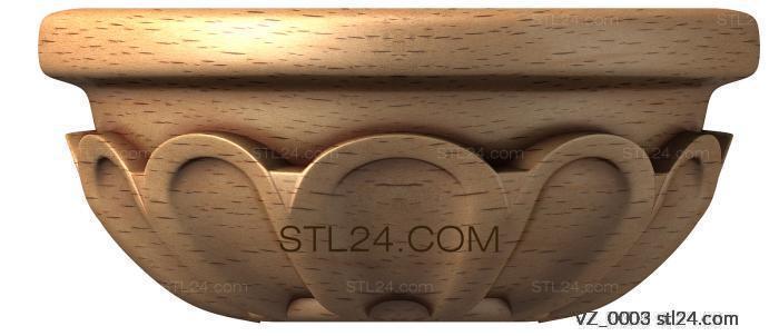 Vases (Chamomile, VZ_0003) 3D models for cnc