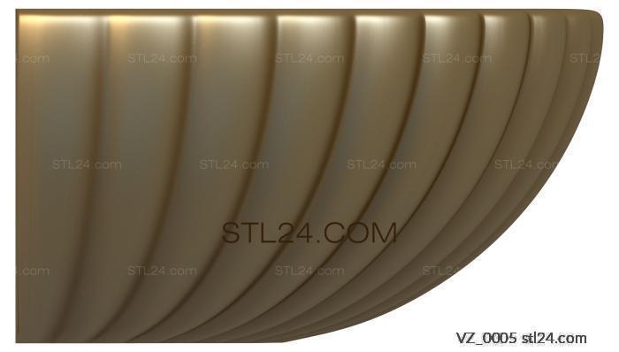 Vases (Wave, VZ_0005) 3D models for cnc