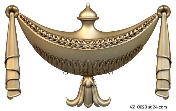 Vases (Oriental lamp, VZ_0023) 3D models for cnc