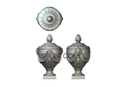 Vases (Lion's head, VZ_0193) 3D models for cnc